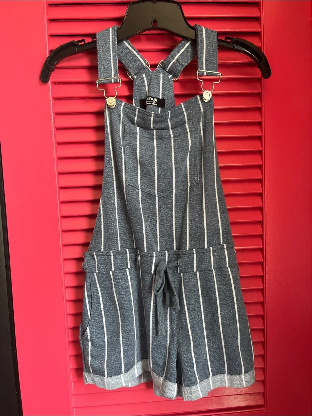Women’s stripe soft feel jean look style bibs MEDIUM